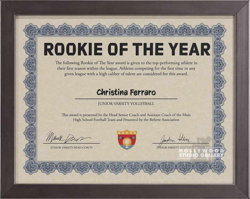 10x12 Rookie Of The Year Cert Slvr In Certificates 10x12 Rookie Of The Year Cert Slvr In Certificates