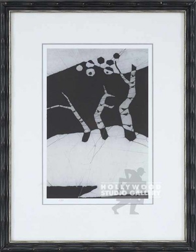 25X19 UTAY B/W BATIK-3 TREES/ WAVY