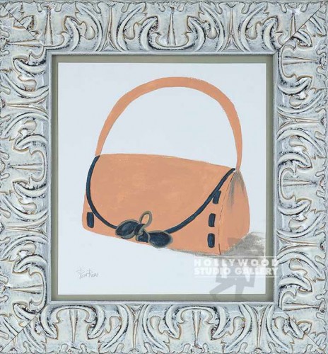 19X18 ROSA PEACH PURSE/ORN.WHT FRM