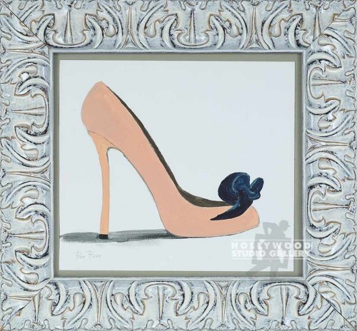 18X19 ROSA PEACH HIGH HEEL/ORN WHT.