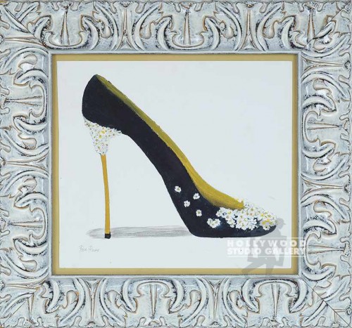 18X19 ROSA BLK-PUCE HIGH HEEL/WHITE