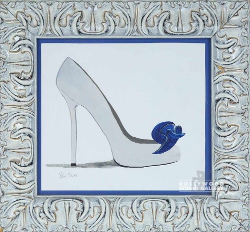 18X19 ROSA GRAY-BLU HIGH HEEL/WHITE