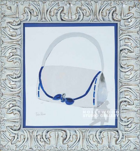 19X18 ROSA GRAY-BLU PURSE/ORN WHT