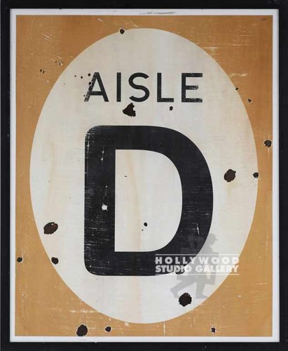 33X27 HALL "AISLE D" SIGN/BLK METAL