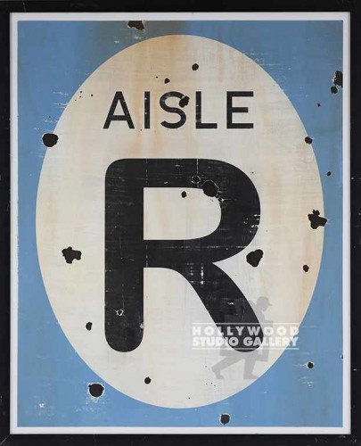 33X27 HALL "AISLE R" SIGN/BLK METAL