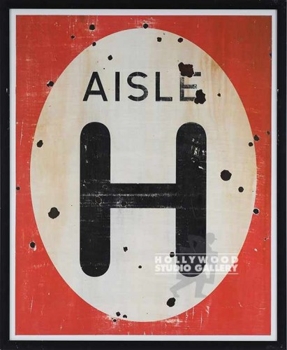 33X27 HALL "AISLE H" SIGN/BLK METAL