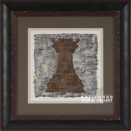 18X18 RAMOS CHESS PIECE COLLAGE/BRN