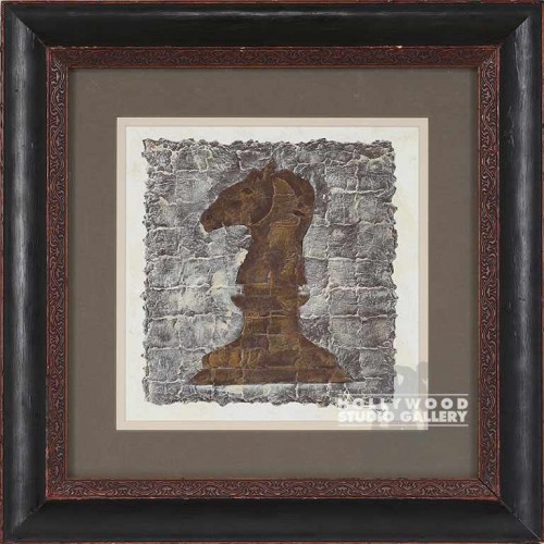 18X18 RAMOS CHESS PIECE COLLAGE/BRN