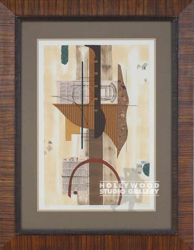 37X29 CALKINS BROWN ETCHING/STRIPED