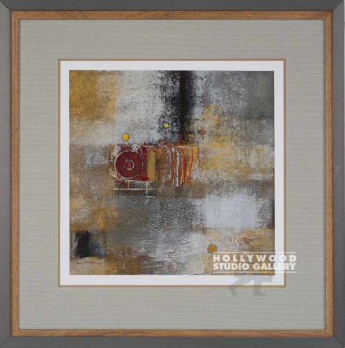 27x27 CHILE BRN ABSTR/WOOD+GRAY MTL