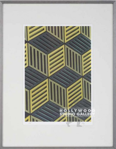 23X18 UTAY GEOM.GRID ABST/ GRAY MTL
