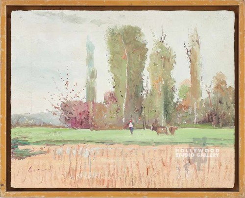 8X10 CORVEL ORIG.MINISCAPE-OXEN/LT