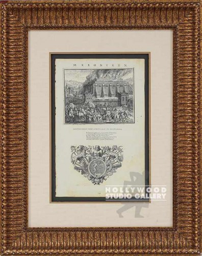 27X21 ANTQ. ENGRAVING/GOLD FRM