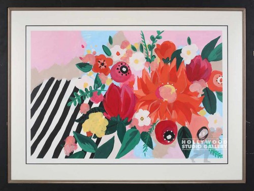 36X48 JONES FLORAL B/W STRIPES/BLK