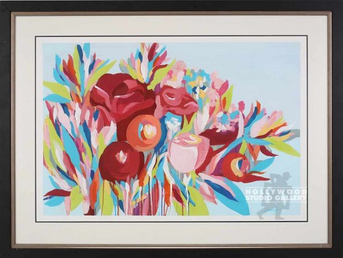 36X48 JONES BOUQUETS> BLUE/SLVR-BLK