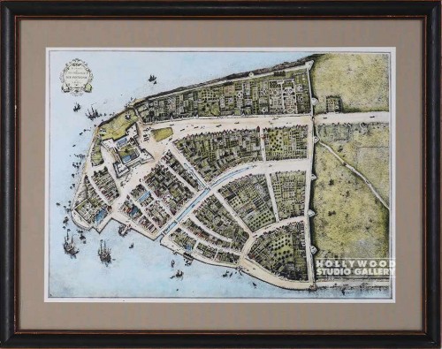31X38 ANTQ.NEW AMSTERDAM MAP/BRN