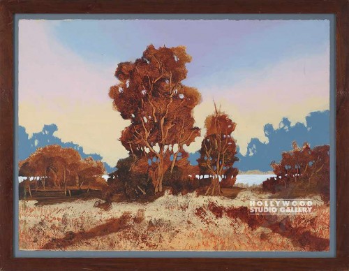 26X34 EARLING RED TREES SCAPE/WOOD