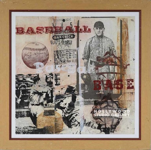 30X30 HALL ORIG.BASEBALL COLLAGE/LT