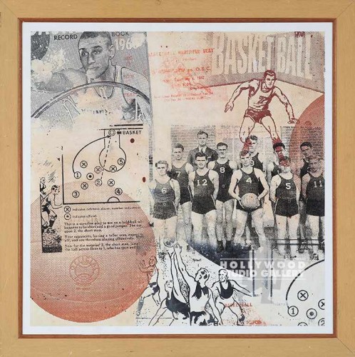 36X36 HALL BASKETBALL COLLAGE/BLOND