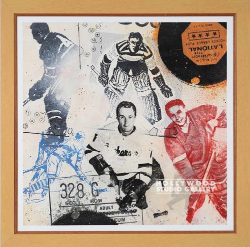 36X36 HALL HOCKEY COLLAGE/ BLOND
