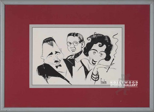 20X28" RF B/W CARICATURE/GRAY METAL  CIA