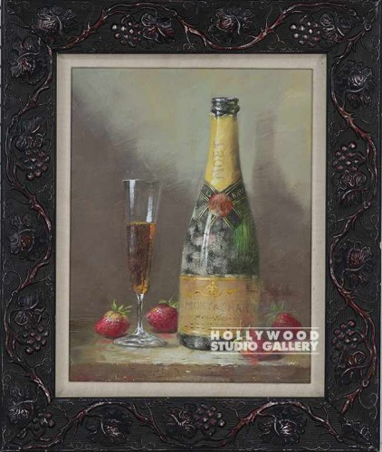 23X19 WINEBOTTLE STILLIF/GRAPES FRM