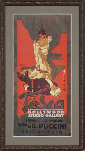 31X17 "TOSCA" OPERA POSTER/BRWN FRM