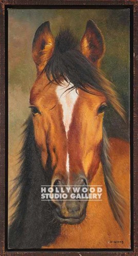 26X14 WONG BRN.HORSE HEAD CNVS