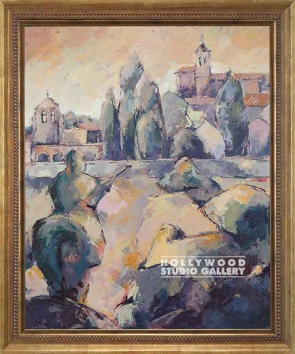 46X30 DEAVILA CASTLE-SCAPE/GLD BEAD
