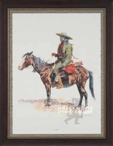 37X29 TRAPPER-MAN-HORSEBACK/RUSTIC