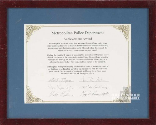 12x15" METROPOLITAN POLICE DEPARTMENT CERT