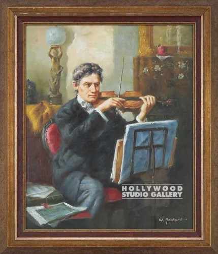30X26 HACKERT MAN W/VIOLIN-ROOM/GLD