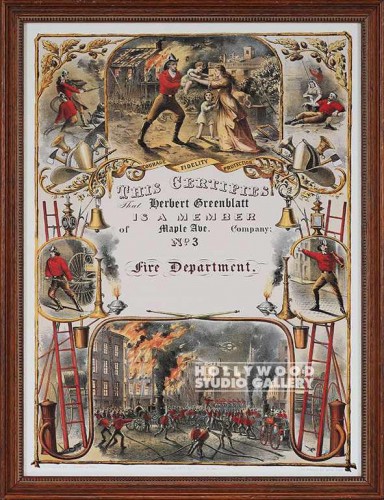 21x16" FIRE DEPT. PERIOD CERTIFICATE