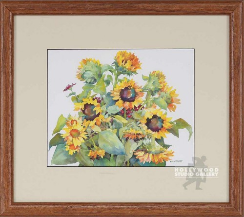 14X16 WASHBURN SUNFLOWERS W.C./OAK