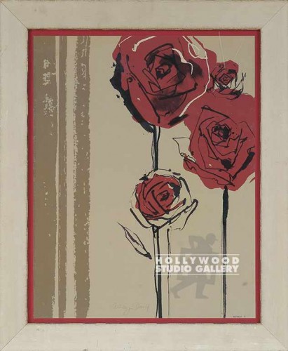 18X14 DAVID AMORE VRED ROSES/TAN