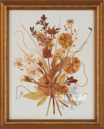 12X9 DRIED FLOWERS-COLLAGE/ GOLD