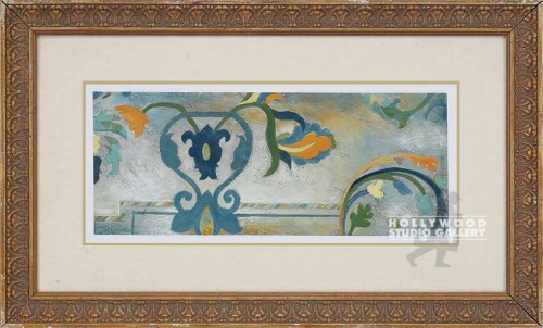 31X18 HAZEL FLORAL2-CURVES-TEAL-GLD
