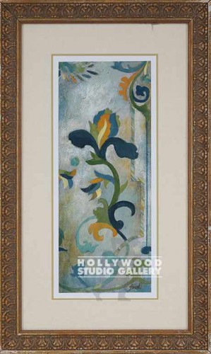 31X18 HAZEL FLORAL1-CURVES-TEAL-GLD