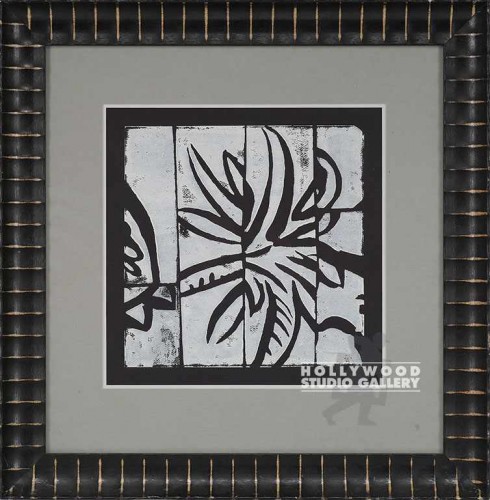 25X24 GARRETT UNTLD B/W LEAVES/BLK