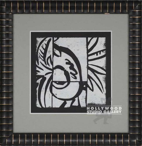 25X24 GARRETT UNTLD B/W LEAVES/BLK