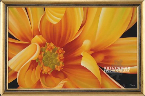 23x33 COLE DAHLIA-YEL.FLOWER/GOLD