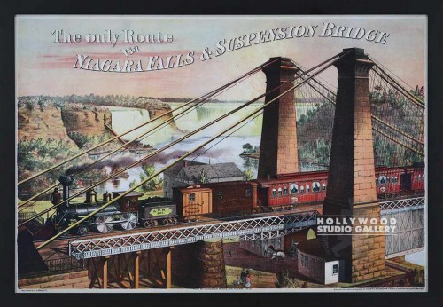 31X45 VINT.NIAGRA FALLS-BRIDGE-RAIL