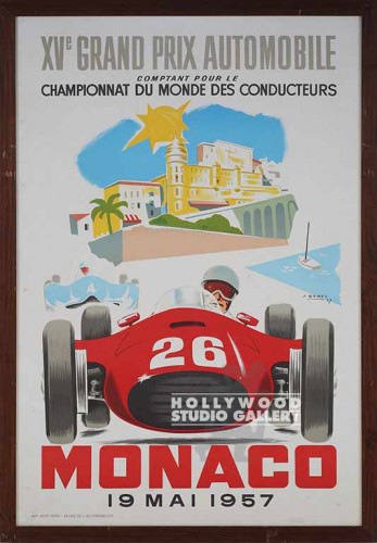 42X29 MONACO 1957 RACE PSTR/BRN WD
