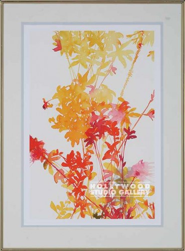24X18 HABLE CONST.FLORAL4-ORNG/BRAS