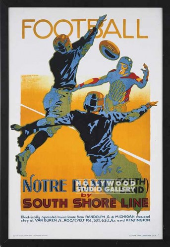 46X31 ANTQ.AD PSTR-FOOTBALLERS/BLK