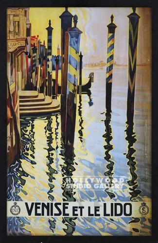 36X24 VINT.VENISE ET LIDO-CANAL/BLK