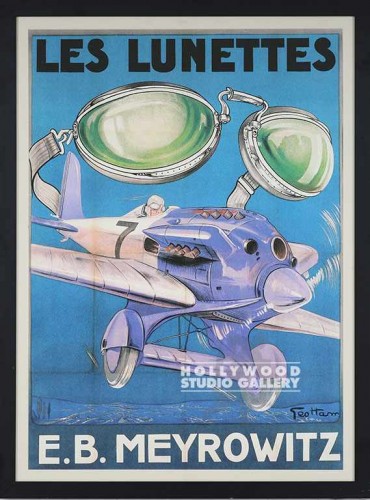 46X34 VINT.L`LUNETTES-PLANE-GOGGLES