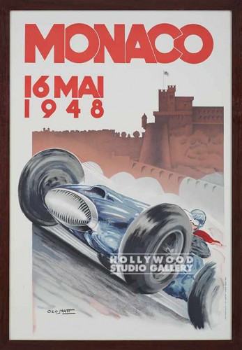 42X29 MONACO 1948 RACE PSTR/BRN WD