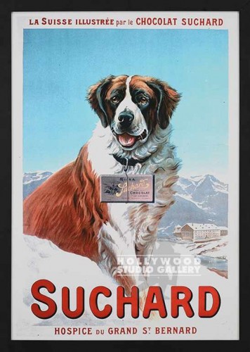 47X33 VINT.ST BERNARD-"SUCHARD"/BLK