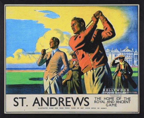 38X46 ANTQ.AD PSTR GOLFERS-YEL./BLK